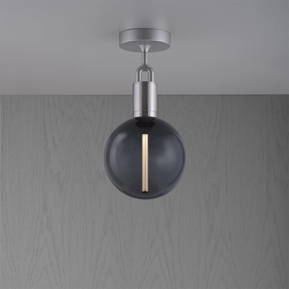 Buster+Punch Forked Ceiling Globe Smoked medium mennyezeti lámpa, szatén rozsdamentes acél/ E27 / RFC-853145