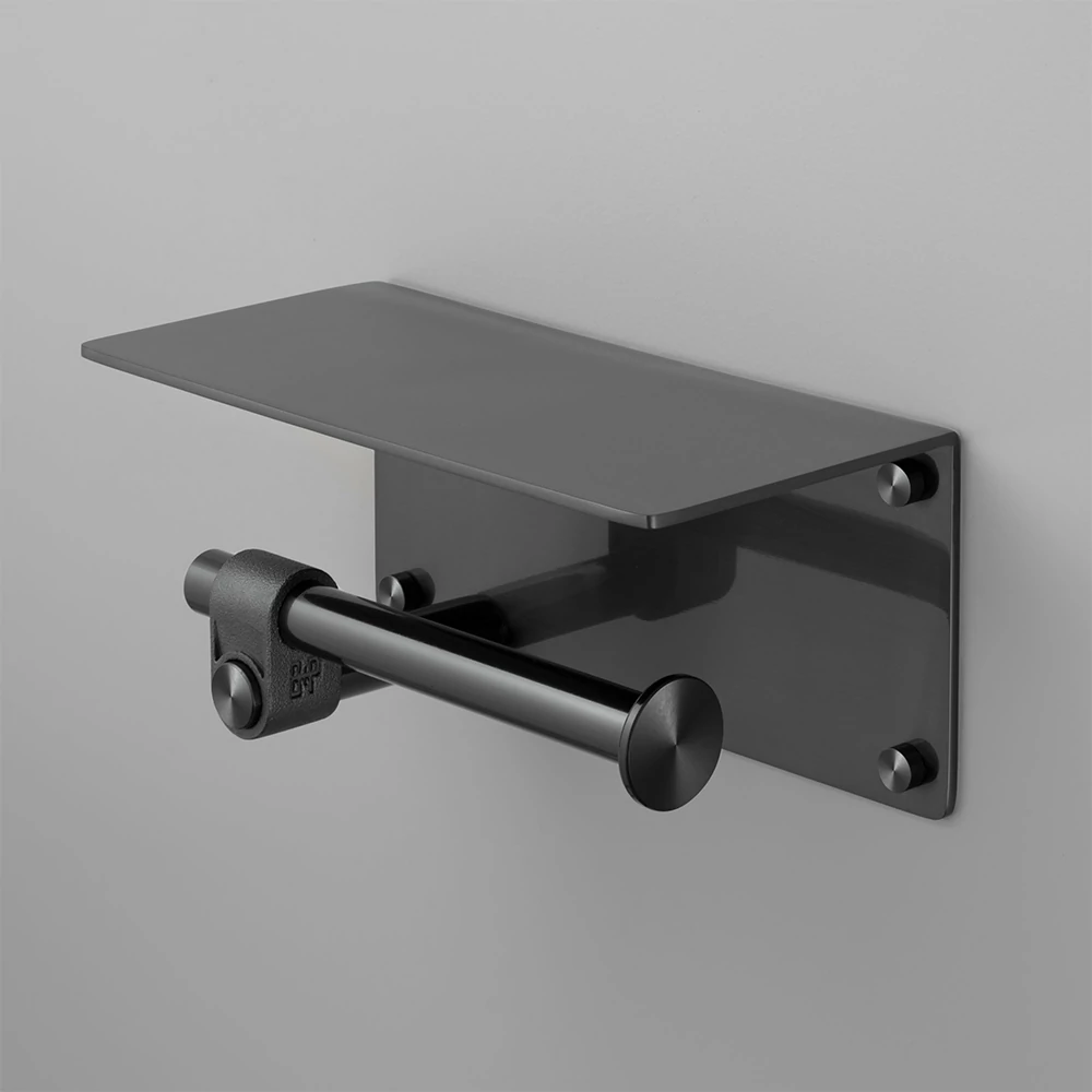 Buster+Punch Cast Toilet Roll Holder-Shelf - Wc-papír tartó, polccal fegyverszürke UTA-352159