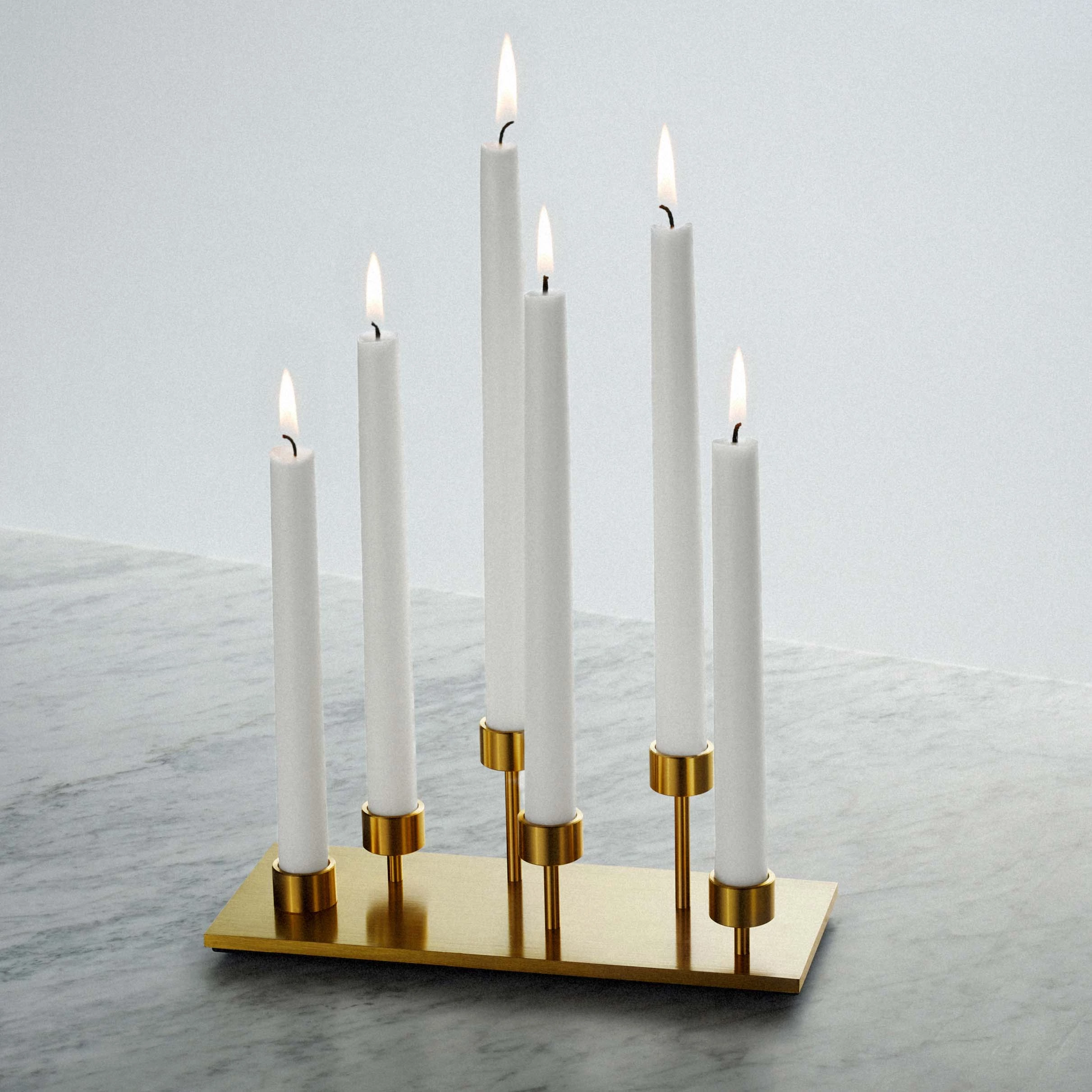 Buster+Punch Machined Candelabra fényes réz asztali gyertyatartó / UK-MA-CAN-BR-A