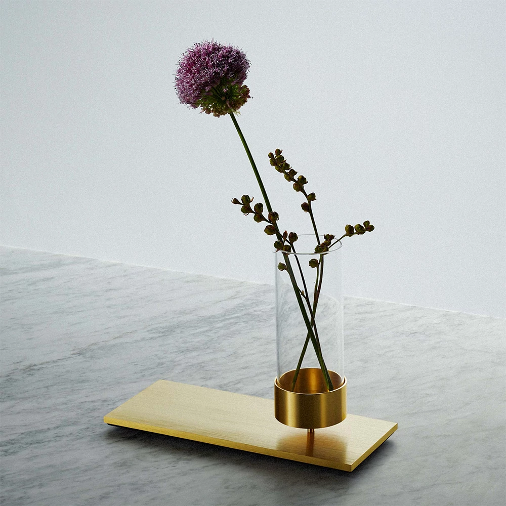 Buster+Punch Machined Vase szatén réz asztali váza / UK-MA-VAS-BR-A
