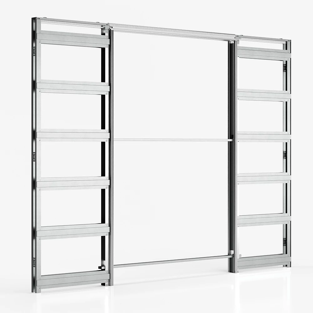 Ermetika Absolute EvoKit kétszárnyú falban futó tolóajtó fémváz tokborítás nélküli modell - gipszkarton falhoz 1200x2100 mm 100 falvastagság AEDC.5