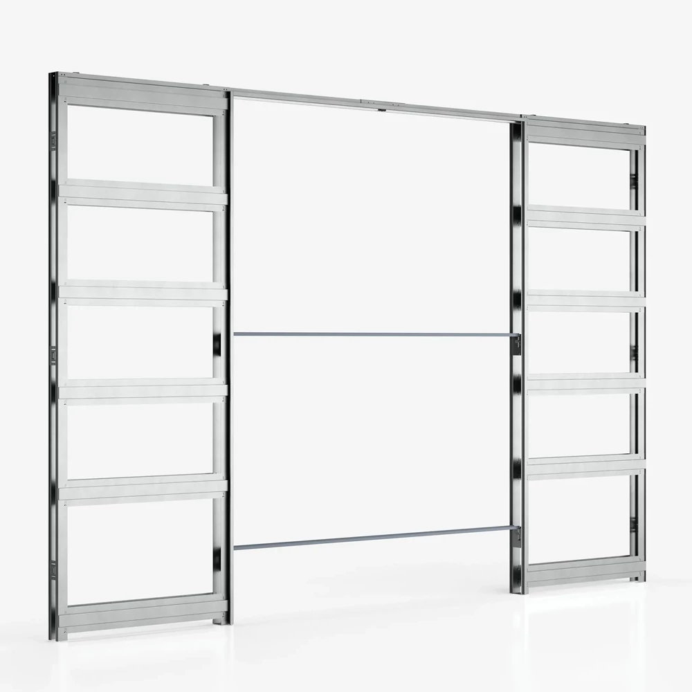 Ermetika Classic EvoKit kétszárnyú falban futó tolóajtó tokszerkezet tokborítást igénylő modell - gipszkarton falhoz 1400x2100 mm 100/125 falvastagság