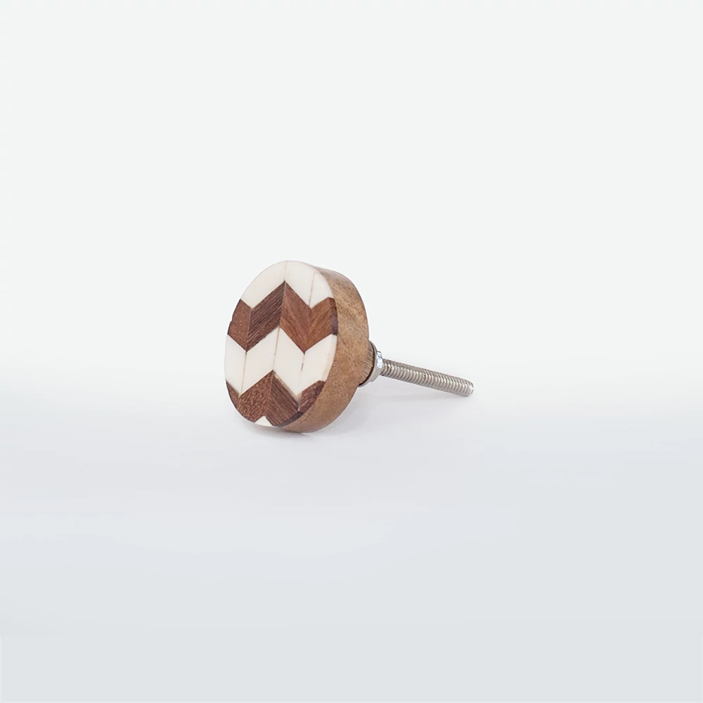 Ethno Home - Mango - Kini - barna/fehér bútorgomb BRKN180