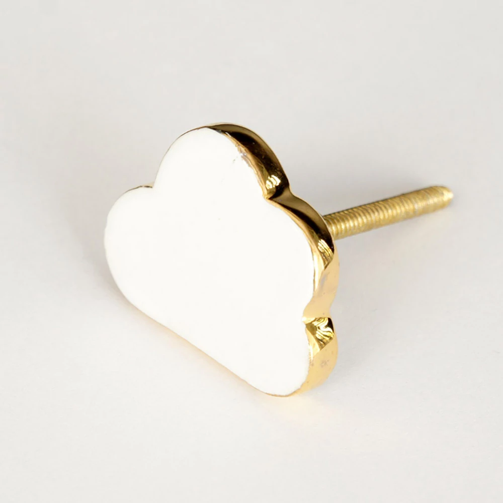 Ethno Home - Ceramic - Cloud - arany bútorgomb HCK57