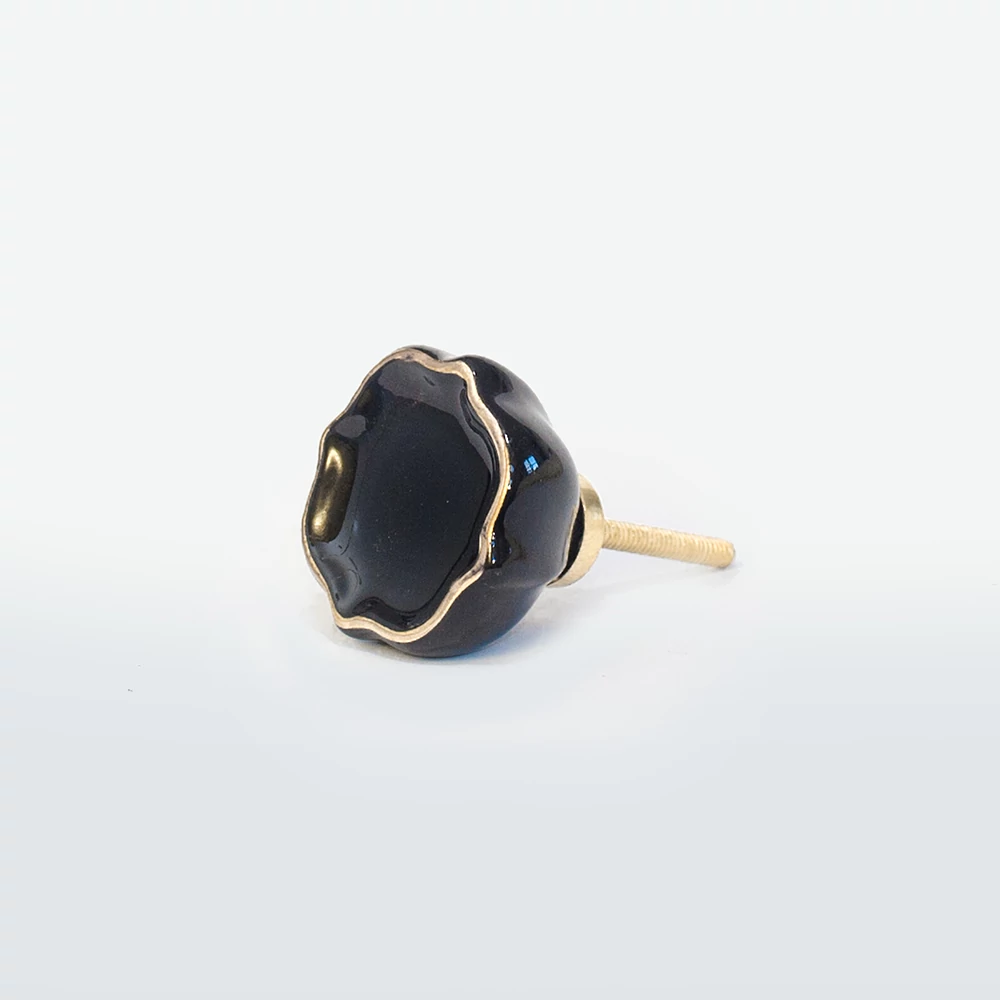 Ethno Home - Ceramic - Belda - fekete bútorgomb KN844