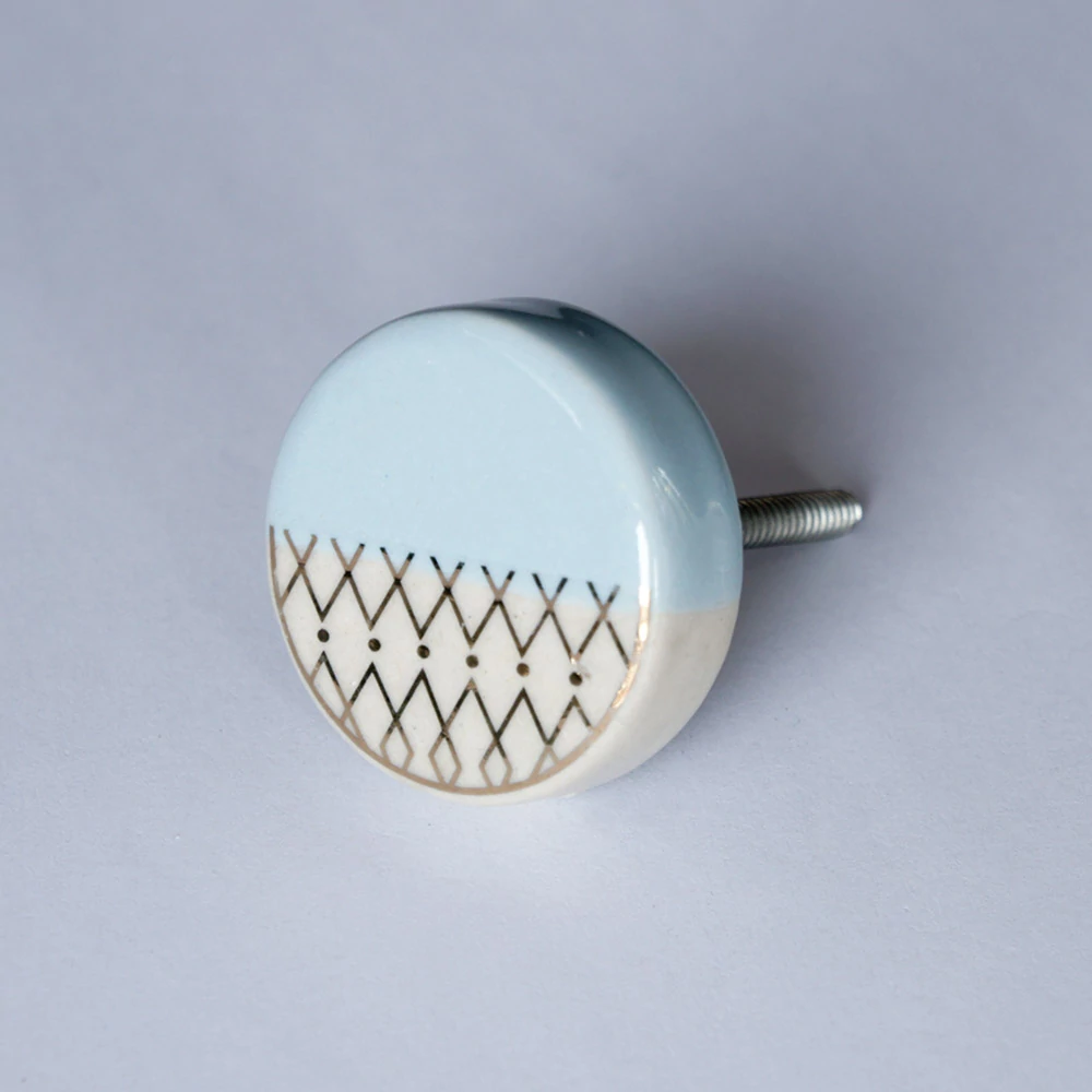 Ethno Home - Ceramic - Panki - világos kék bútorgomb KN871