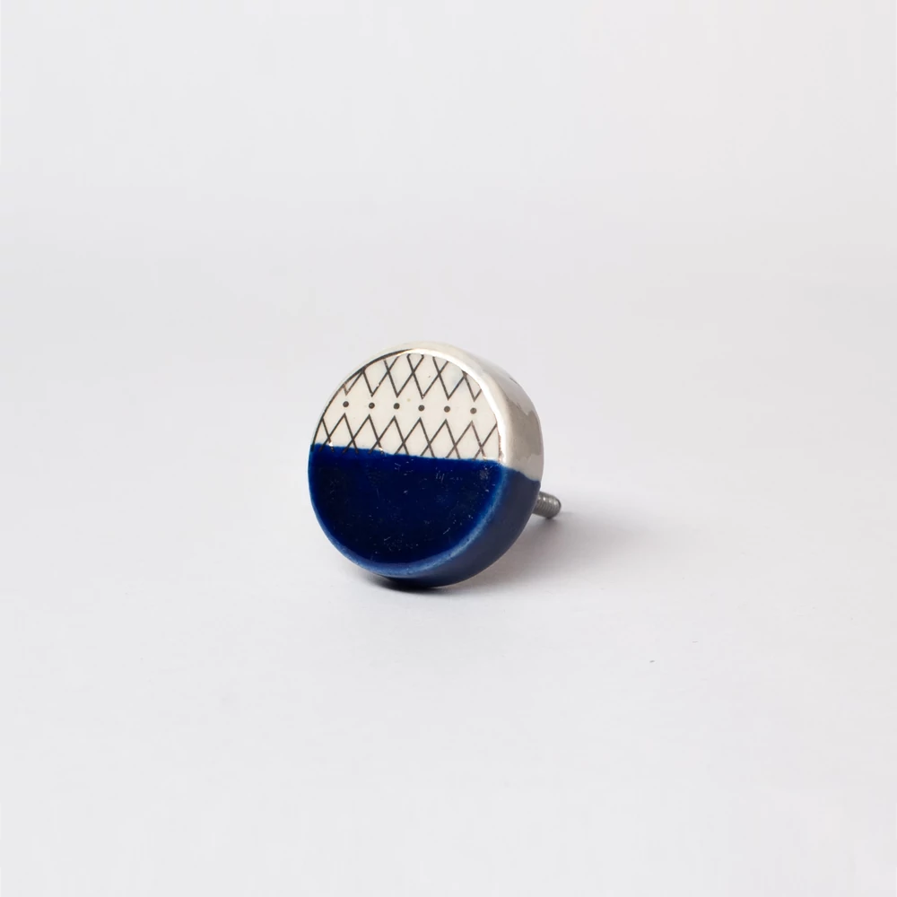 Ethno Home - Ceramic - Panki - sötét kék bútorgomb KN871