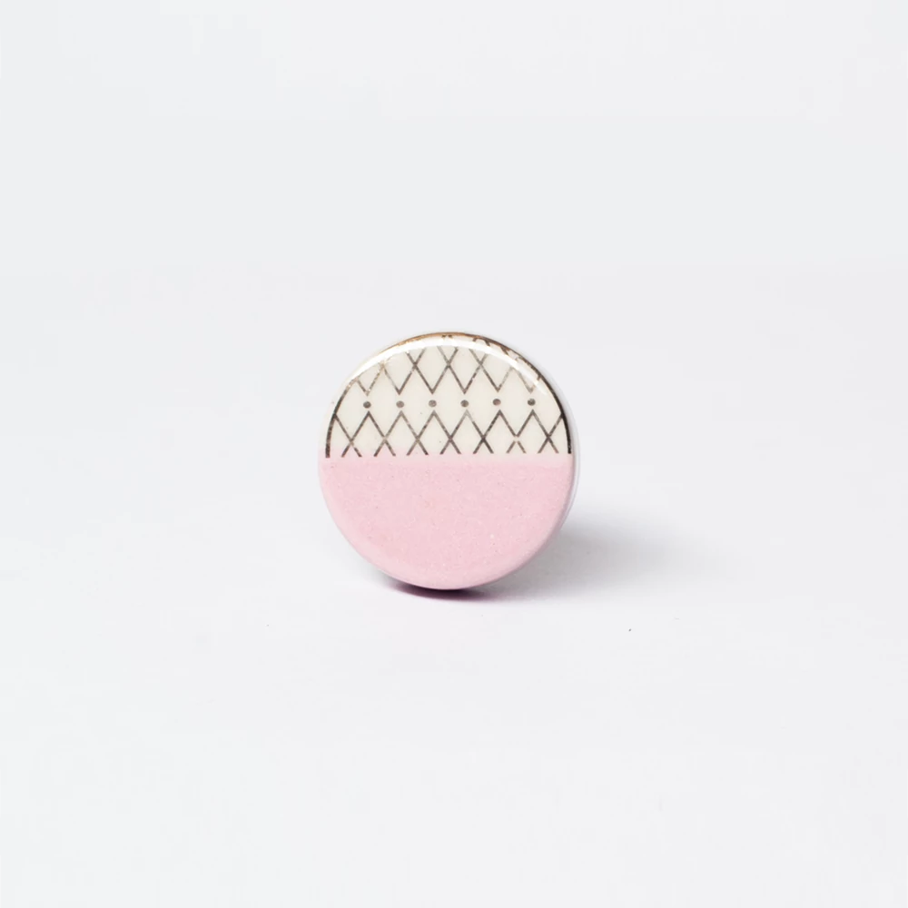 Ethno Home - Ceramic - Panki - rózsaszín bútorgomb KN871