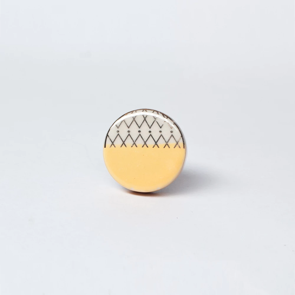 Ethno Home - Ceramic - Panki - sárga bútorgomb KN871
