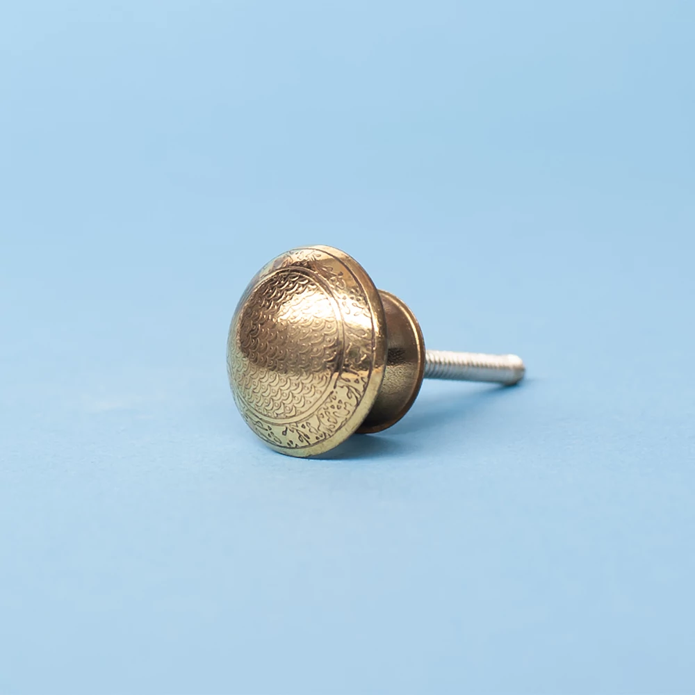 Ethno Home - Brass - Szálem pikkely mintás bútorgomb MKN20