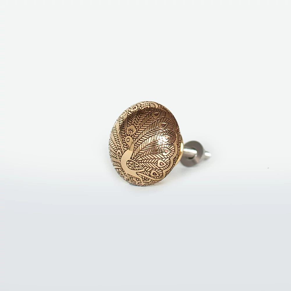Ethno Home - Brass - Peacock páva mintás bútorgomb MKN22