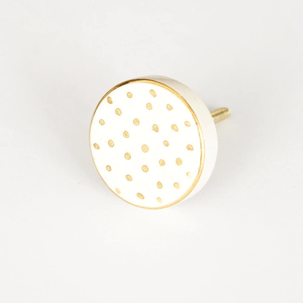 Ethno Home - Ceramic - Salar - arany pöttyös bútorgomb KNOB872