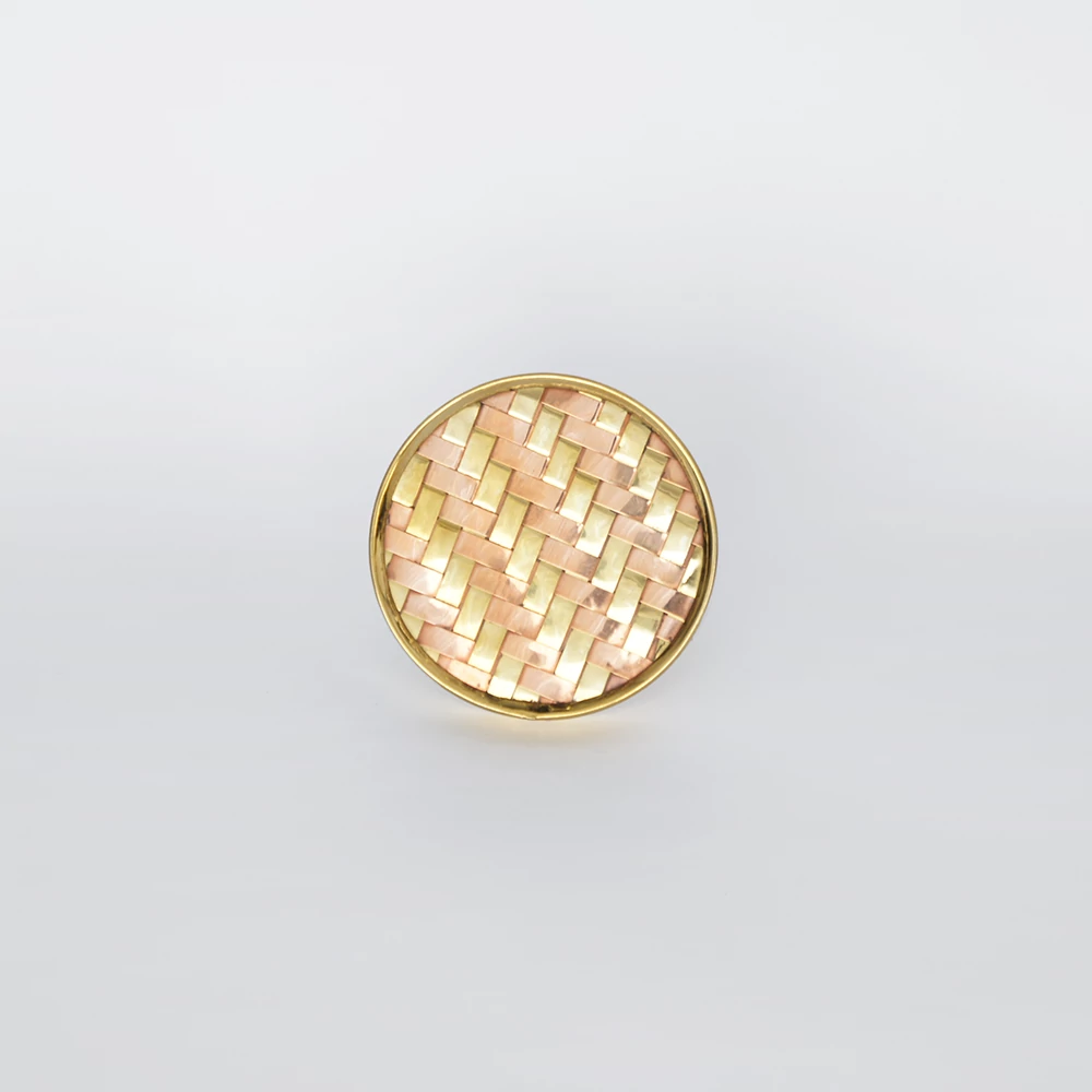 Ethno Home - Brass - Solapur arany, fonott bútorgomb MKN224
