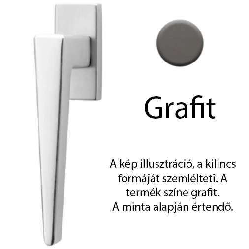 DND Cloe Grafit négyzetrozettás ablakfélkilincs