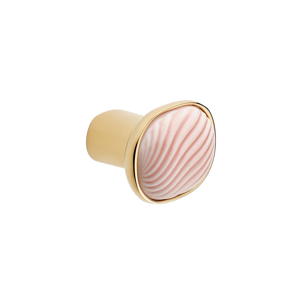 dnd Dune PVD antik fényes arany - rózsa porcelán bútorgomb DN70 PVD-BG+PSR