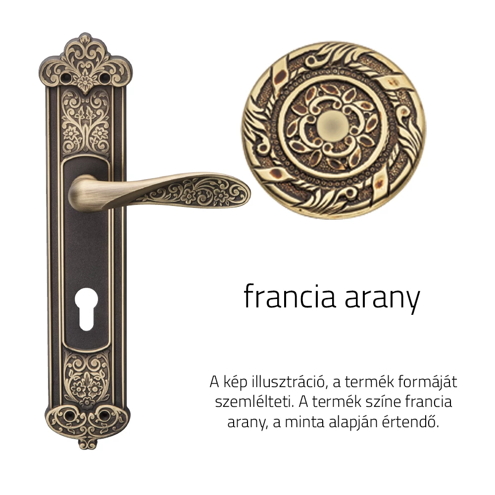 DND Fiore francia arany hosszúcímes kilincsgarnitúra