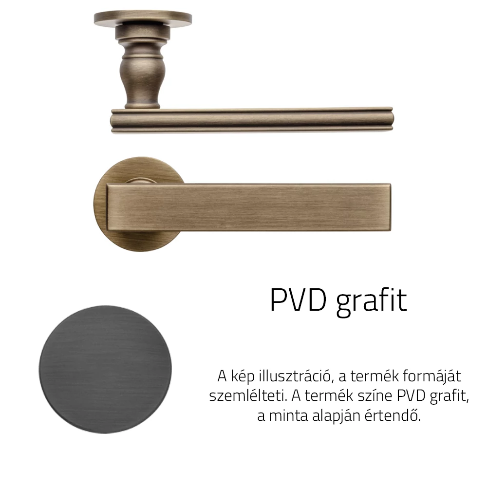 DND Lucrezia PVD grafit lapos körrozettás kilincsgarnitúra