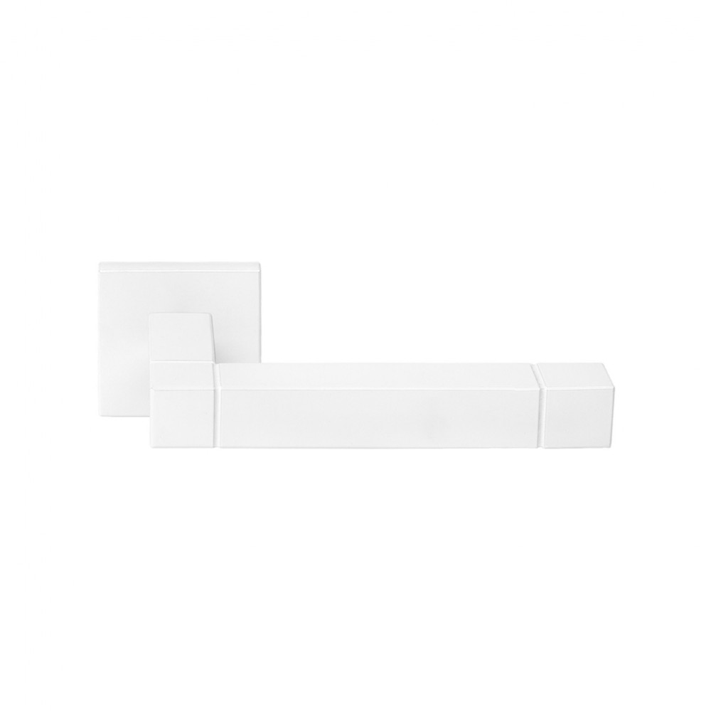 Formani Square JB100 fehér lapos négyzetrozettás kilincsgarnitúra