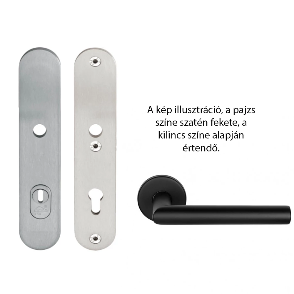 Formani Basics szatén fekete biztonsági bejárati 50 mm kilincsgarnitúra (LBSM-50KT - LB2-19)