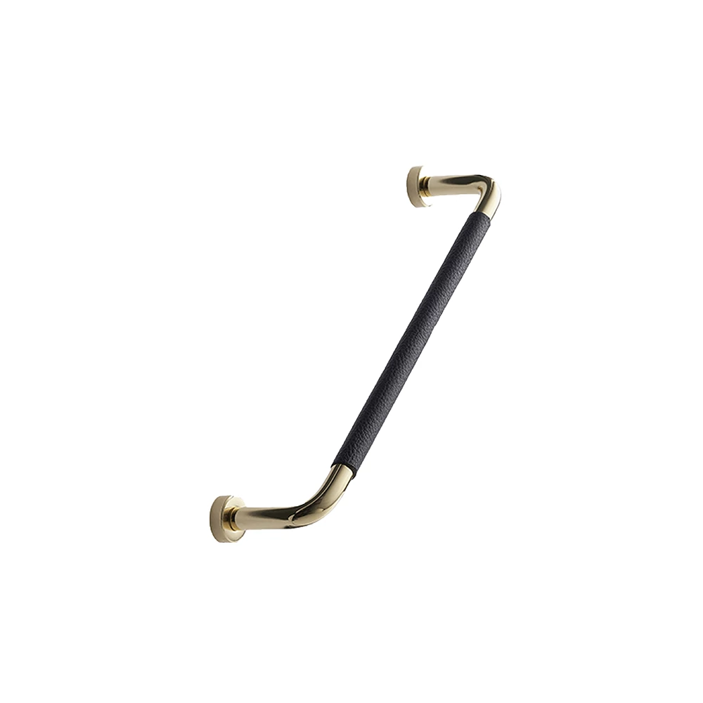Furnipart Lounge sötétbarna bőr/polírozott sárgaréz bútorfogantyú 160 mm 240330160-104/29