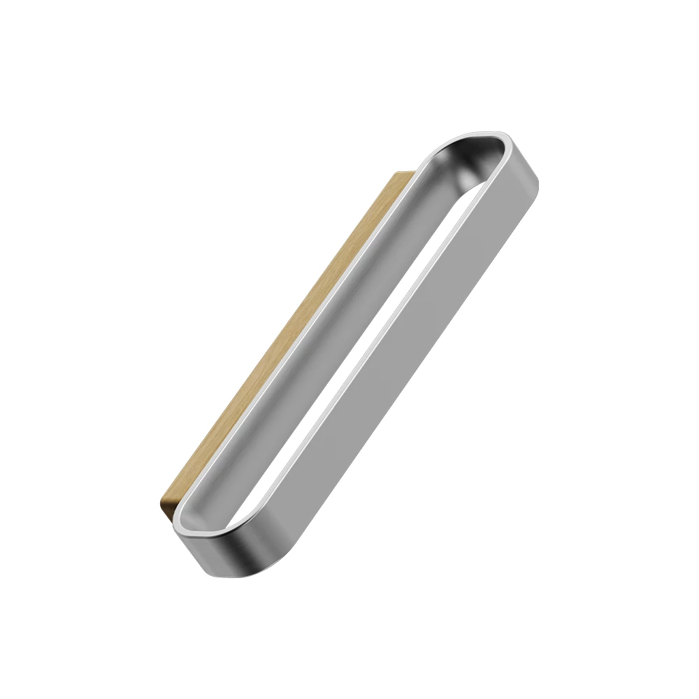 Furnipart Race lakkozott tölgy - inox hatású bútorfogantyú 96 mm 557120096-052/66