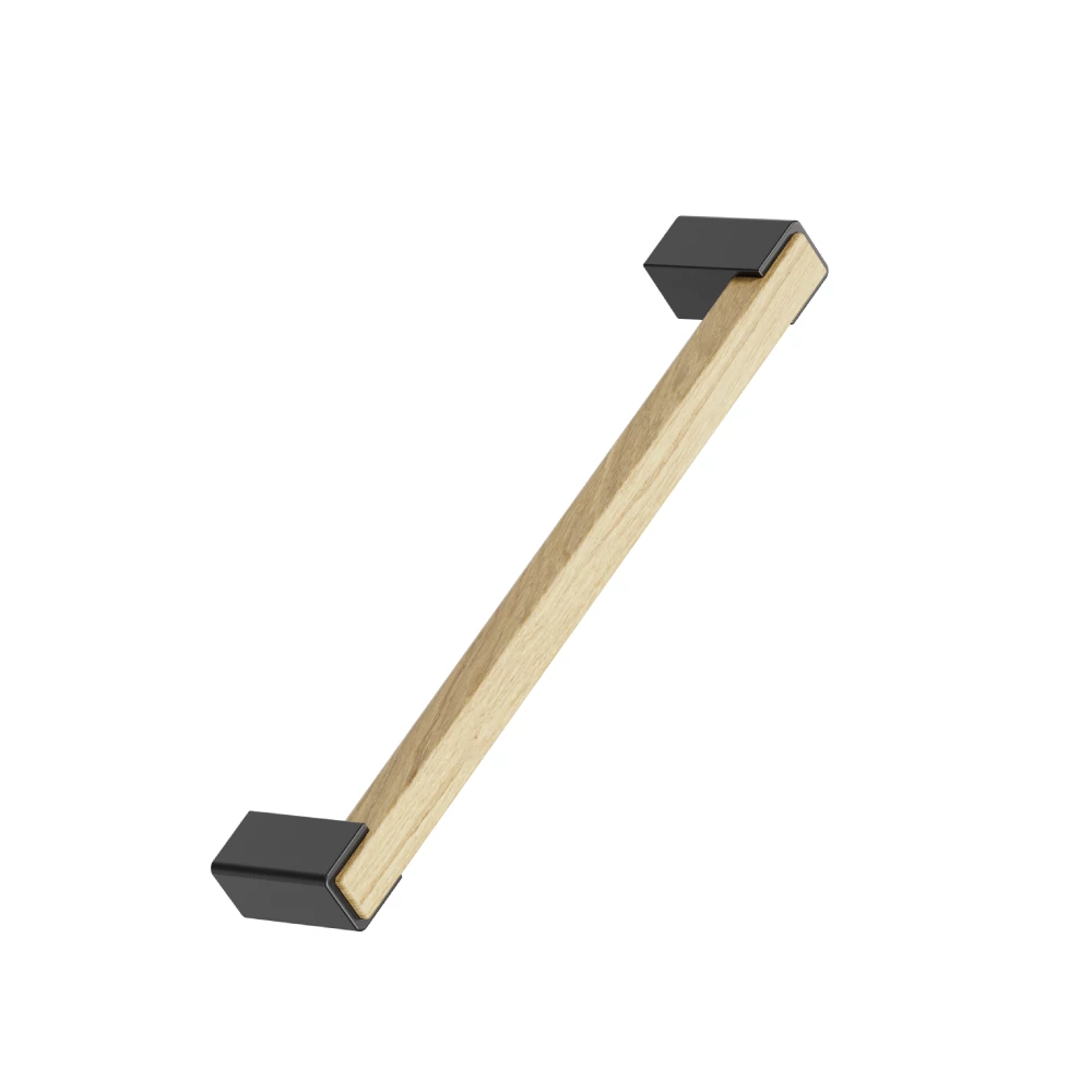 Furnipart Segment lakkozott tölgy / matt fekete bútorfogantyú 160 mm 559020160-052/99
