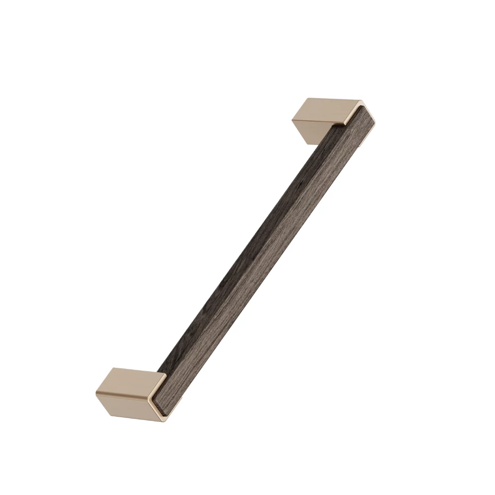 Furnipart Segment sötétbarna / szálcsiszolt sárgaréz bútorfogantyú 160 mm 559020160-056/32