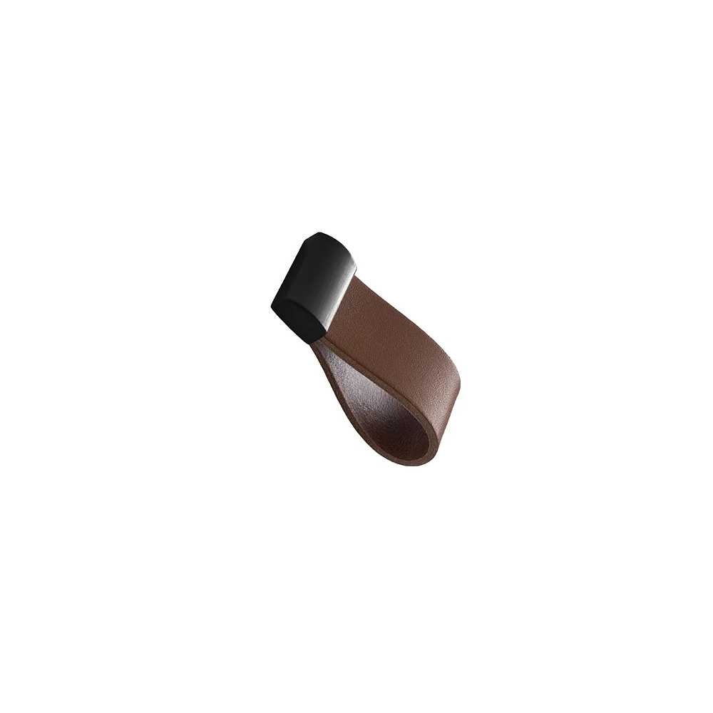Furnipart Strap konyak/fekete hatású bútorgomb 16mm 545560016-105/9005