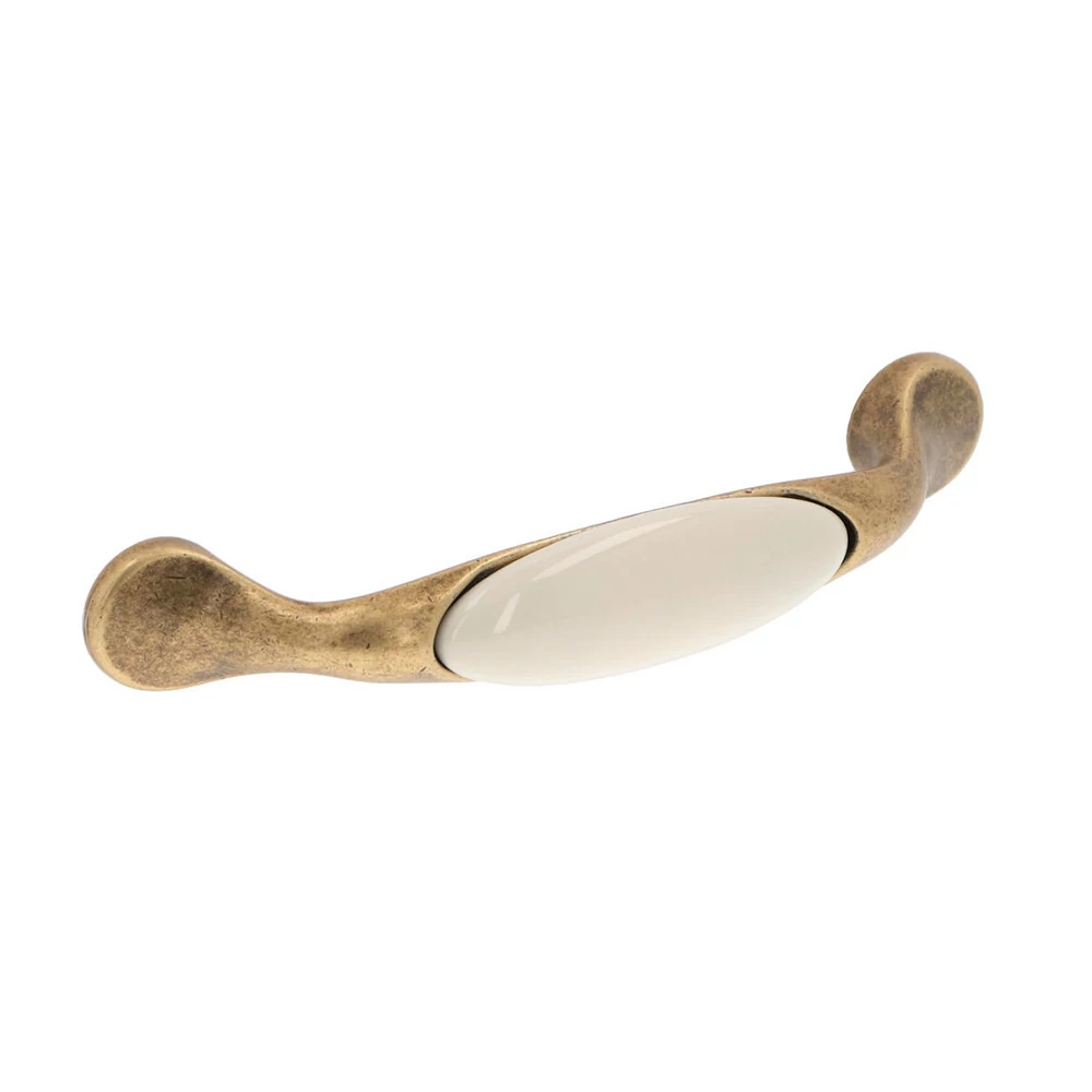Giusti fehér porcelán - antik patina bútorfogantyú FG.M160100D1G