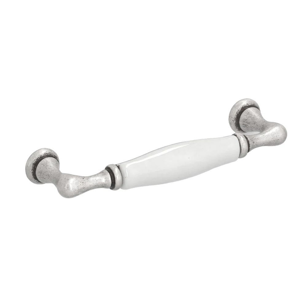 Giusti fehér porcelán - ezüst bútorfogantyú FG.M62010015G
