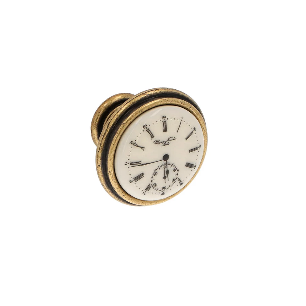 Giusti mintás fehér porcelán - antik patina bútorfogantyú gomb FG.P7701Q1D1G