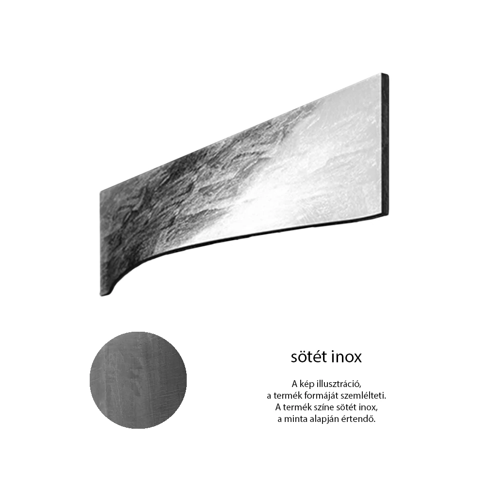 Glass Design Foglia sötét inox 150 mm bútorfogantyú FOGLIADXOCF96