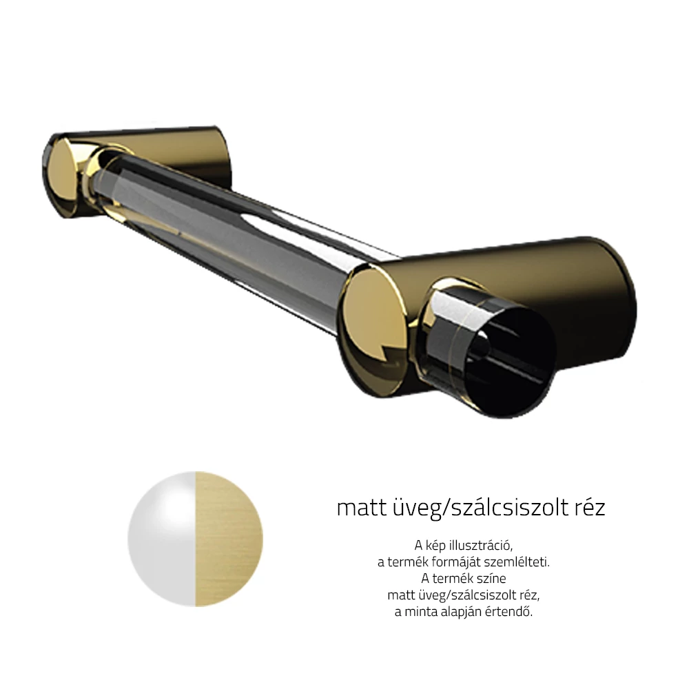 Glass Design Profili matt üveg / szálcsiszolt réz 300 mm bútorfogantyú PF30S01F11