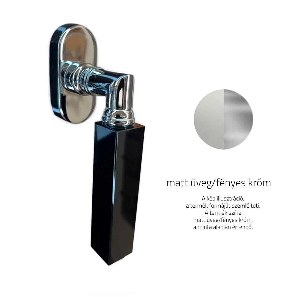 Glass Design CUBE DK matt üveg / fényes króm ablakkilincs CUBET36F4