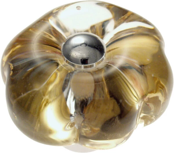 Glass Design DAISY víztiszta-arany / fényes króm bútorfogantyú Ø 40 mm P366T24F4DM40