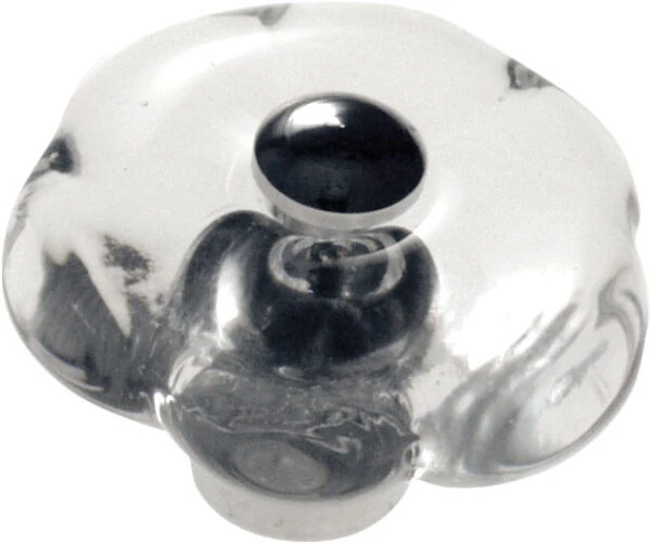 Glass Design DAISY víztiszta üveg / fényes króm bútorfogantyú Ø 40 mm P366T01F4DM40
