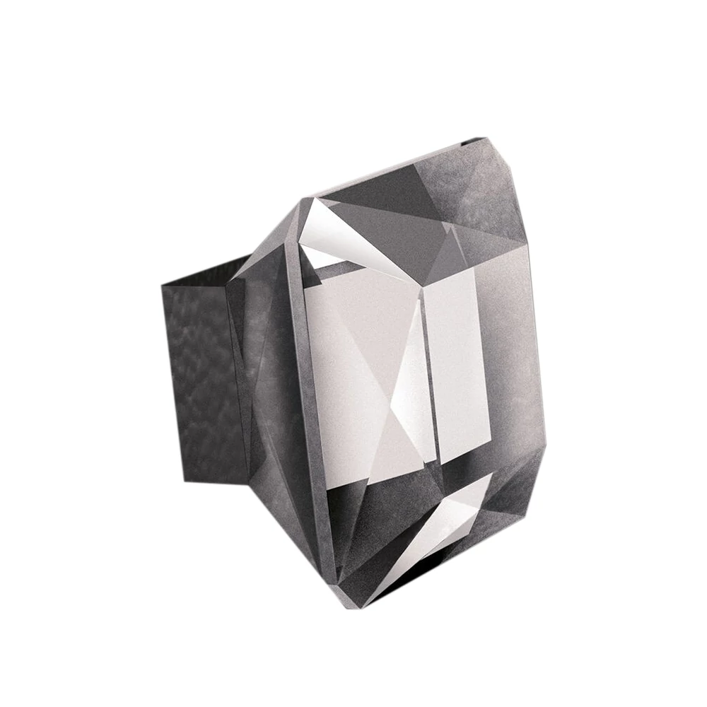 Glass Design DIAMOND víztiszta üveg / fényes króm bútorfogantyú 50 x 50 mm DIAMPULL50T01F4
