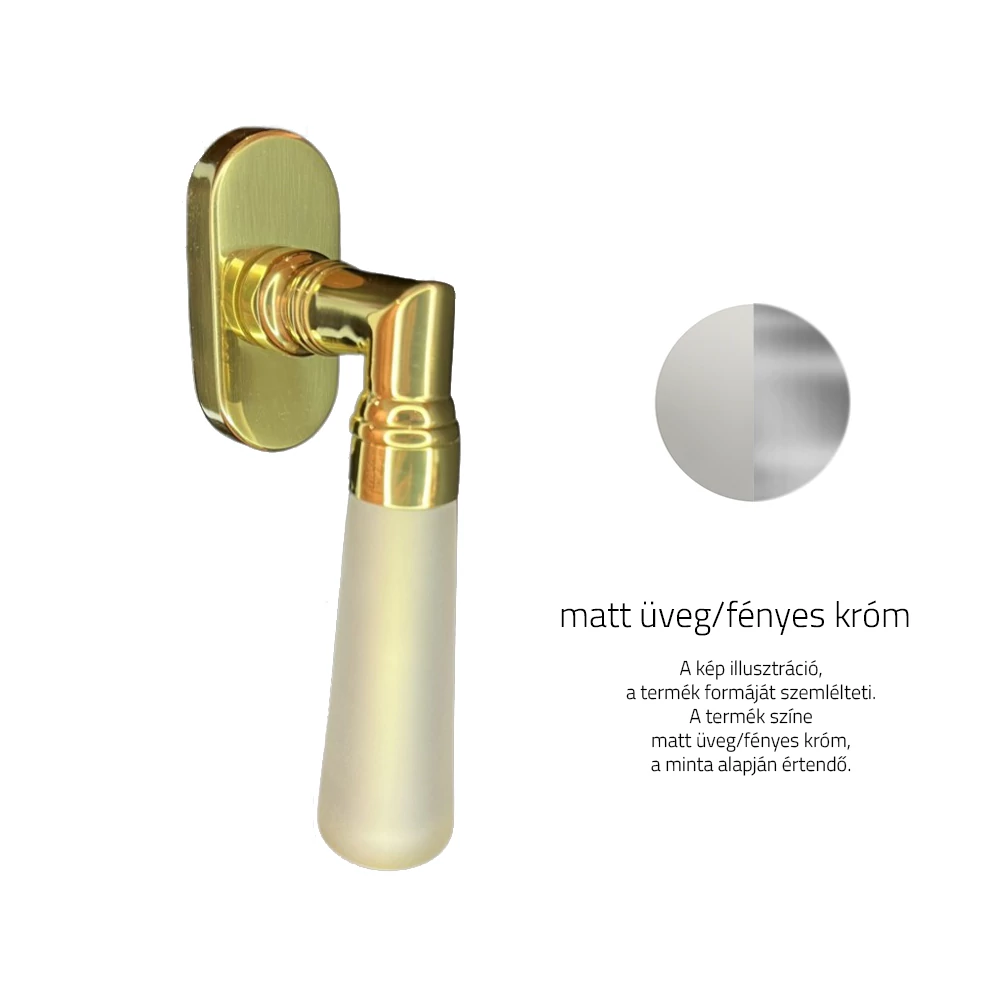 Glass Design ELKA Liscia DK matt üveg / fényes króm ablakkilincs ELKALS01F4