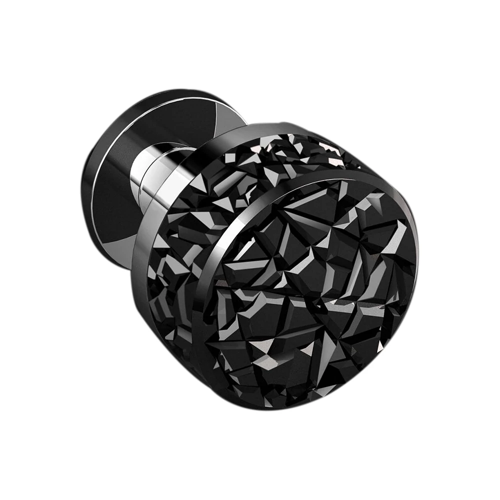 Glass Design Mirage Pull XL fekete üveg / fényes króm körrozettás fix ajtógomb MIRAGEPULLXLT35F4