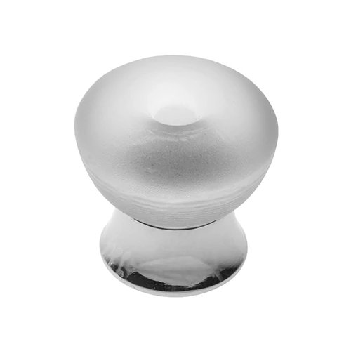 Glass Design P336 matt üveg / fényes króm bútorfogantyú Ø 40 mm P336S01F4DM40