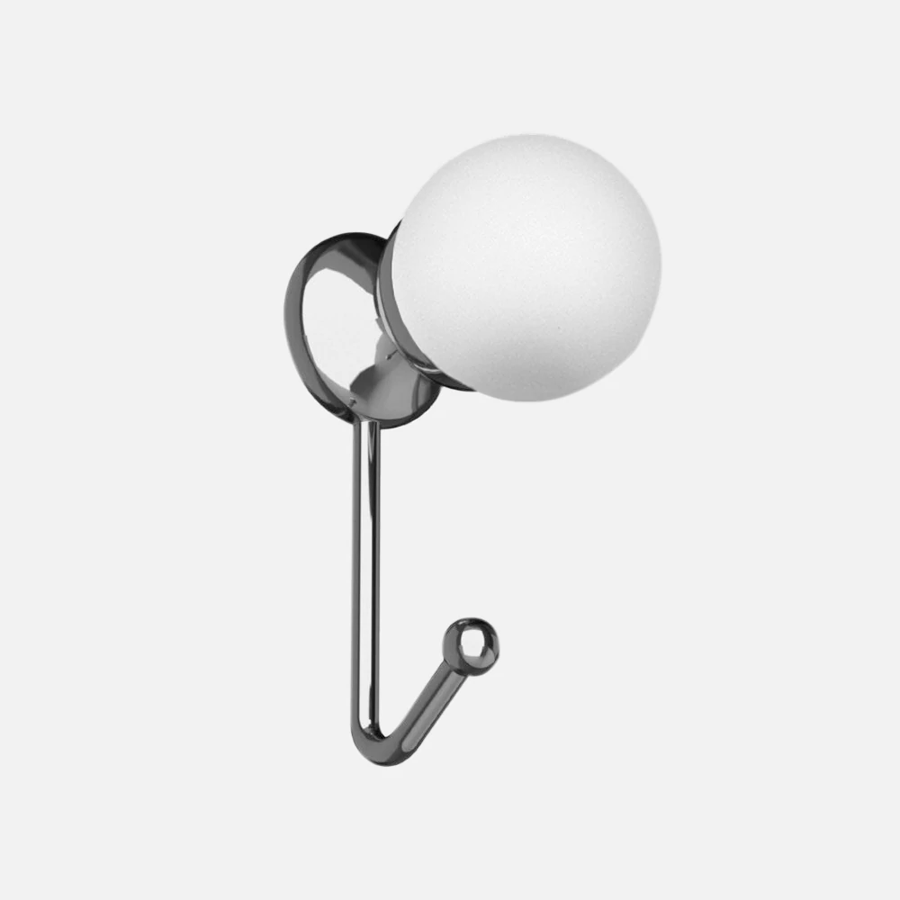 Glass Design SFERA COAT P707 matt fehér üveg / fényes króm akasztó Ø 40 mmP707S01F4