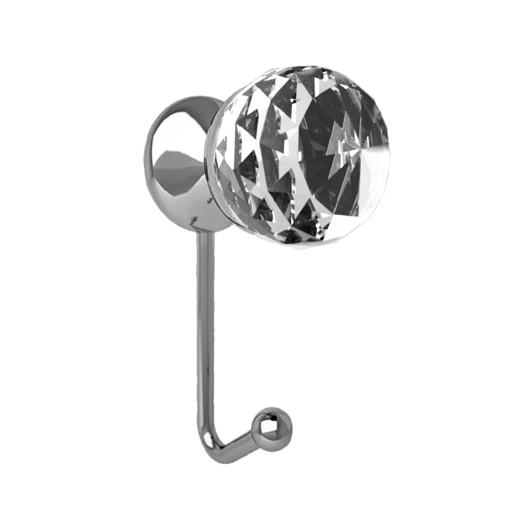 Glass Design GEO COAT P708 víztiszta üveg / fényes króm akasztó Ø 40 mm P708T01F4