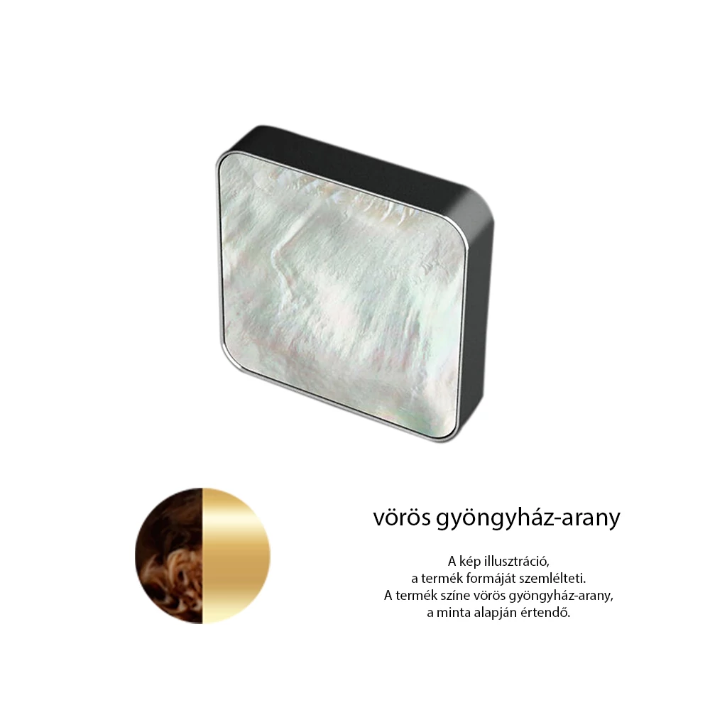 Glass Design PERLA Quadro vörös gyöngyház / arany bútorfogantyú 40 x 40 mm PERLAQCRF340X40