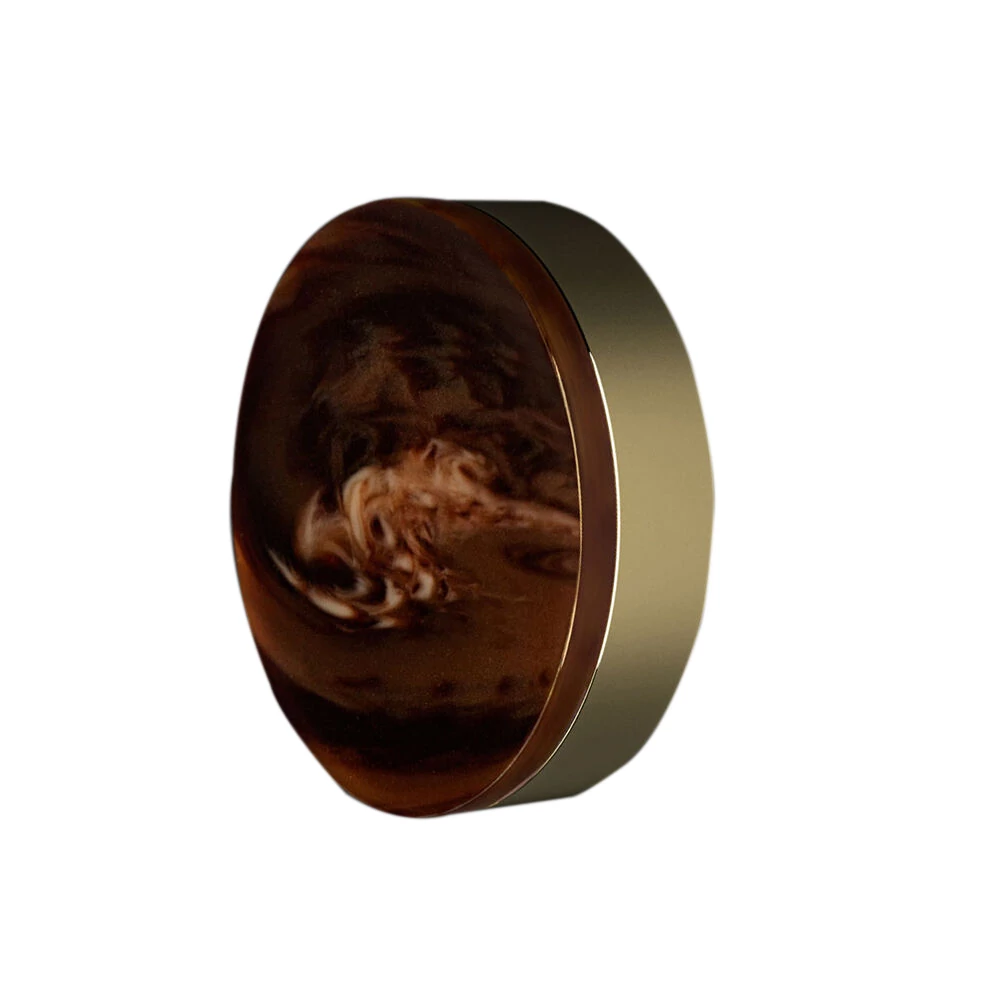 Glass Design PERLA Tondo vörös gyöngyház / arany bútorfogantyú Ø 40mm PERLATCRF3DM40
