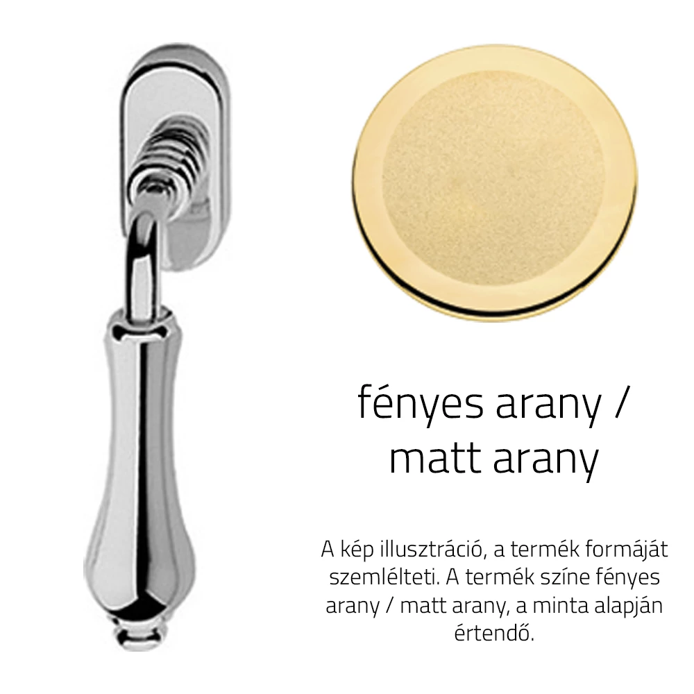 Linea Cali Aldar fényes arany / matt arany ablakfélkilincs 920 DK OM