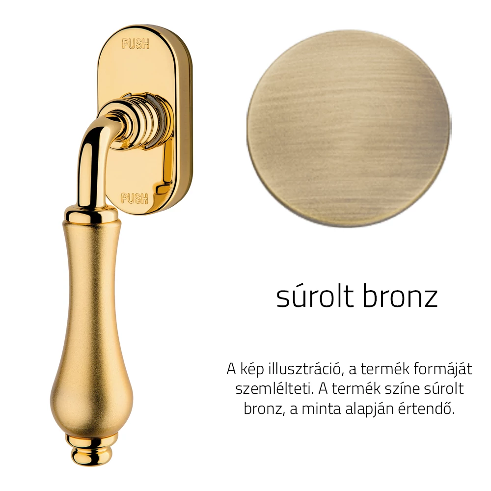 Linea Cali Aldar súrolt bronz ablakfélkilincs Smart Block rendszerrel 920 SK OG