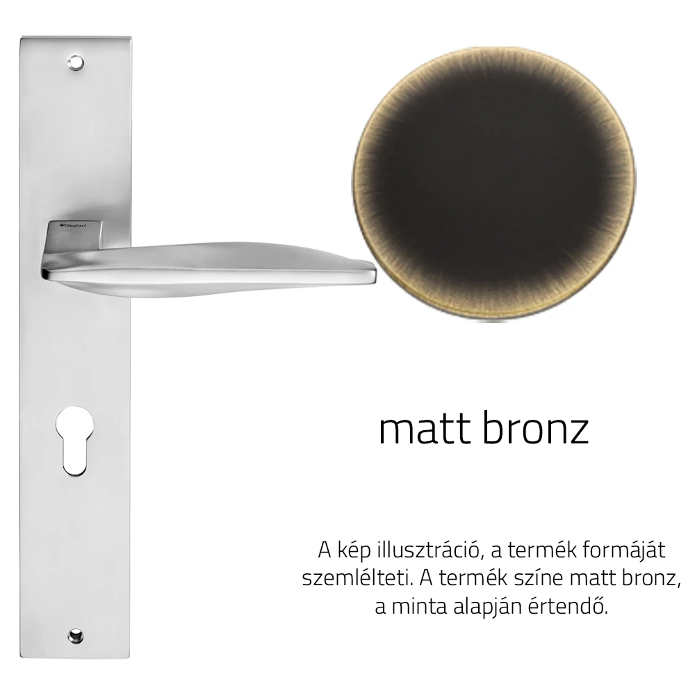 Linea Cali Aqua matt bronz kilincsgarnitúra hosszúcímen 1440 PL BM