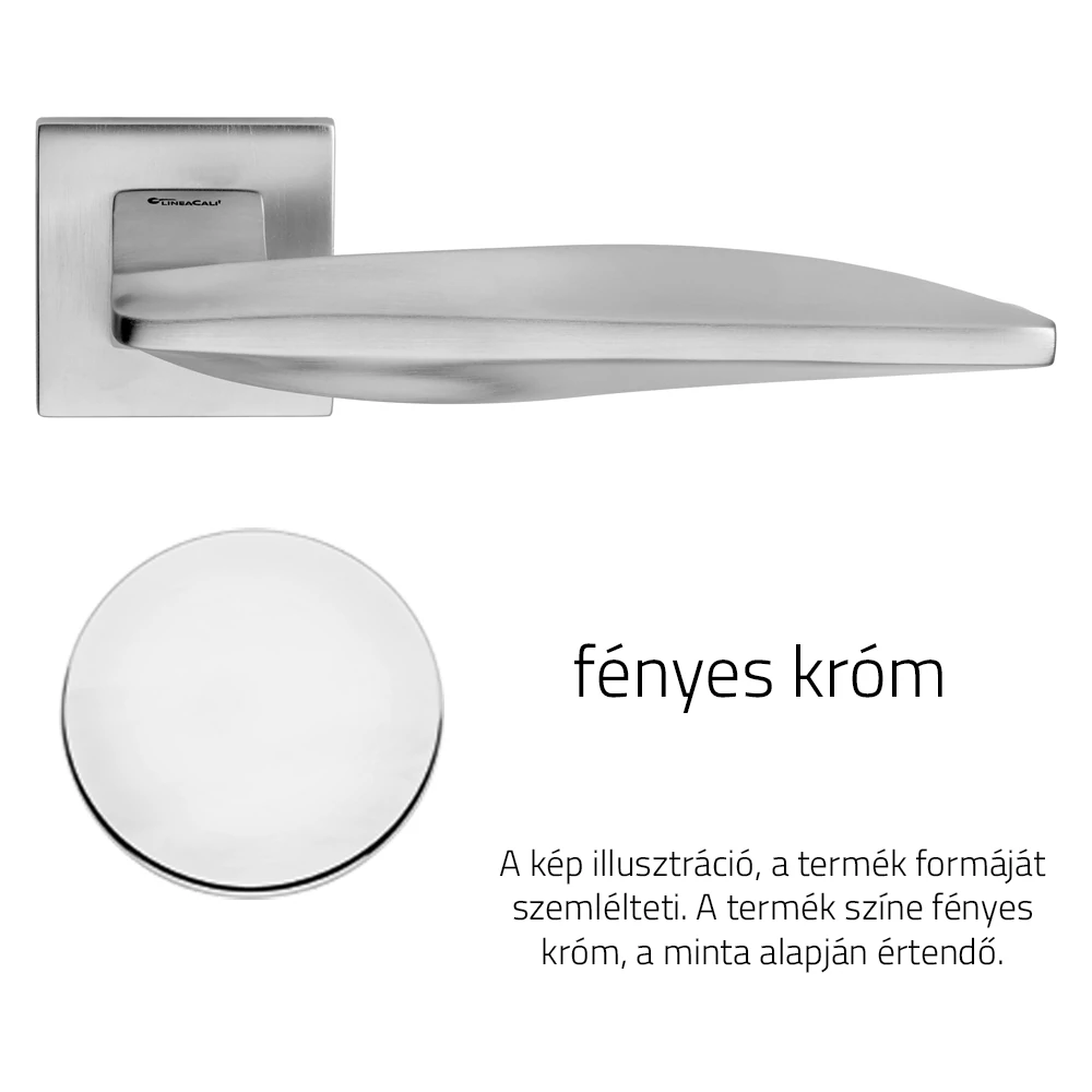 Linea Cali Aqua fényes króm lapos négyzetrozettás kilincsgarnitúra 1440 RB 024 CR