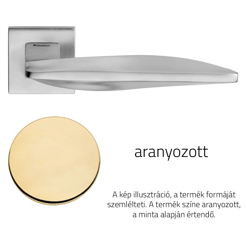 Linea Cali Aqua aranyozott lapos négyzetrozettás kilincsgarnitúra 1440 RB 024 OZ