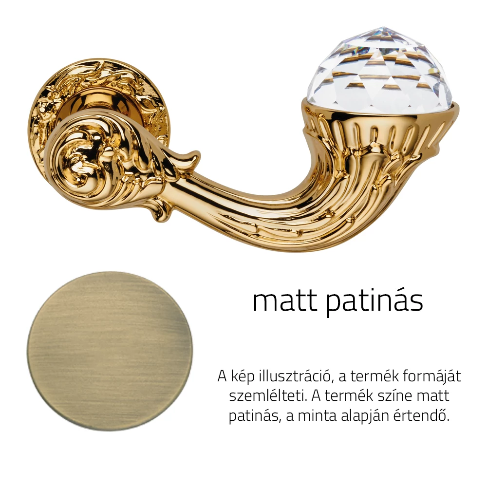 Linea Cali Brilliant Crystal matt patinás körrozettás kilincsgarnitúra 1526 RB 113 PM
